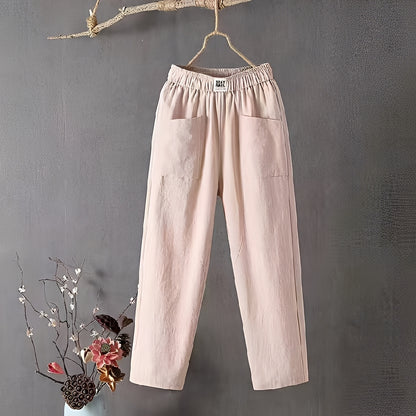 Elodie - Pantalon en coton et lin pour femme