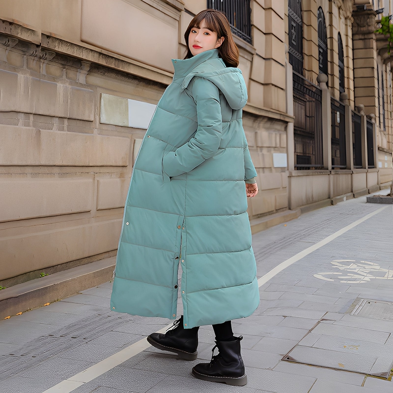 Maylis - Long manteau d'hiver matelassé chaud pour femme
