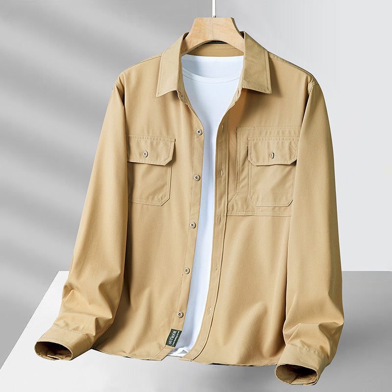 Philip - Chemise homme décontractée à manches longues avec poches