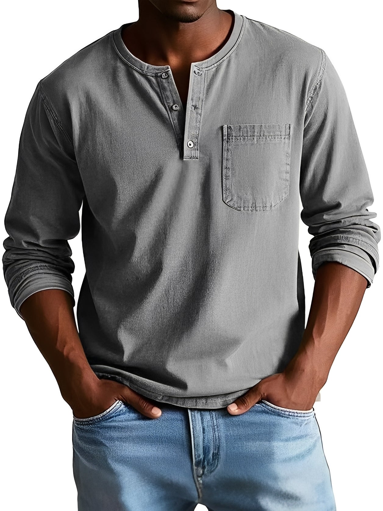 Steve - Chemise homme décontractée à manches longues