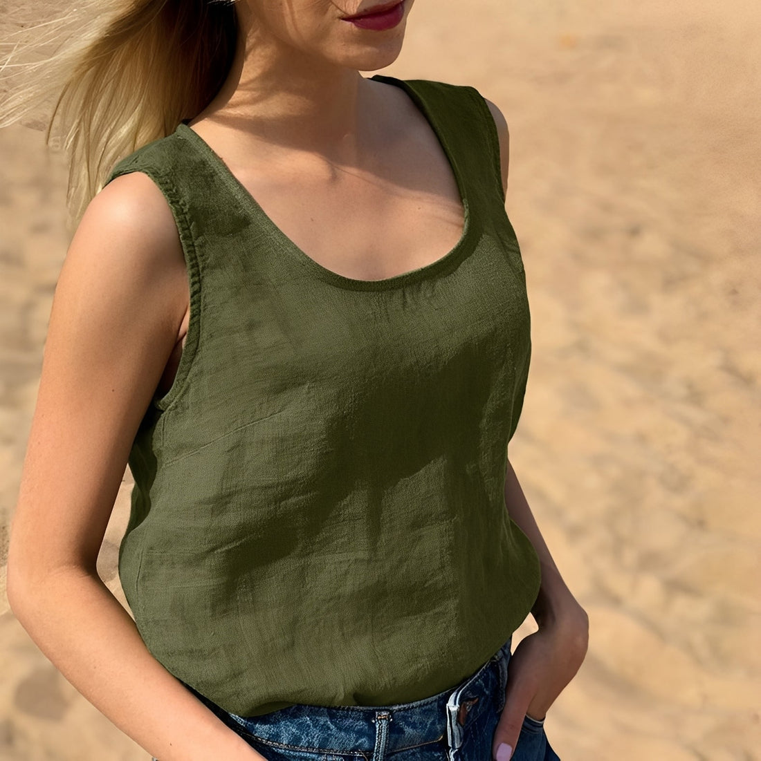 Margaret - Haut simple sans manches pour femmes