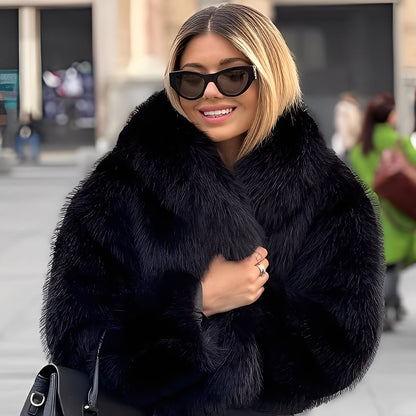 Jennifer - Elegant and fashionable jacket in imitation fur for women