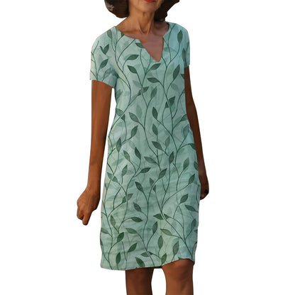 Molly - Elegantes Kleid mit V-Ausschnitt und Muster für Damen