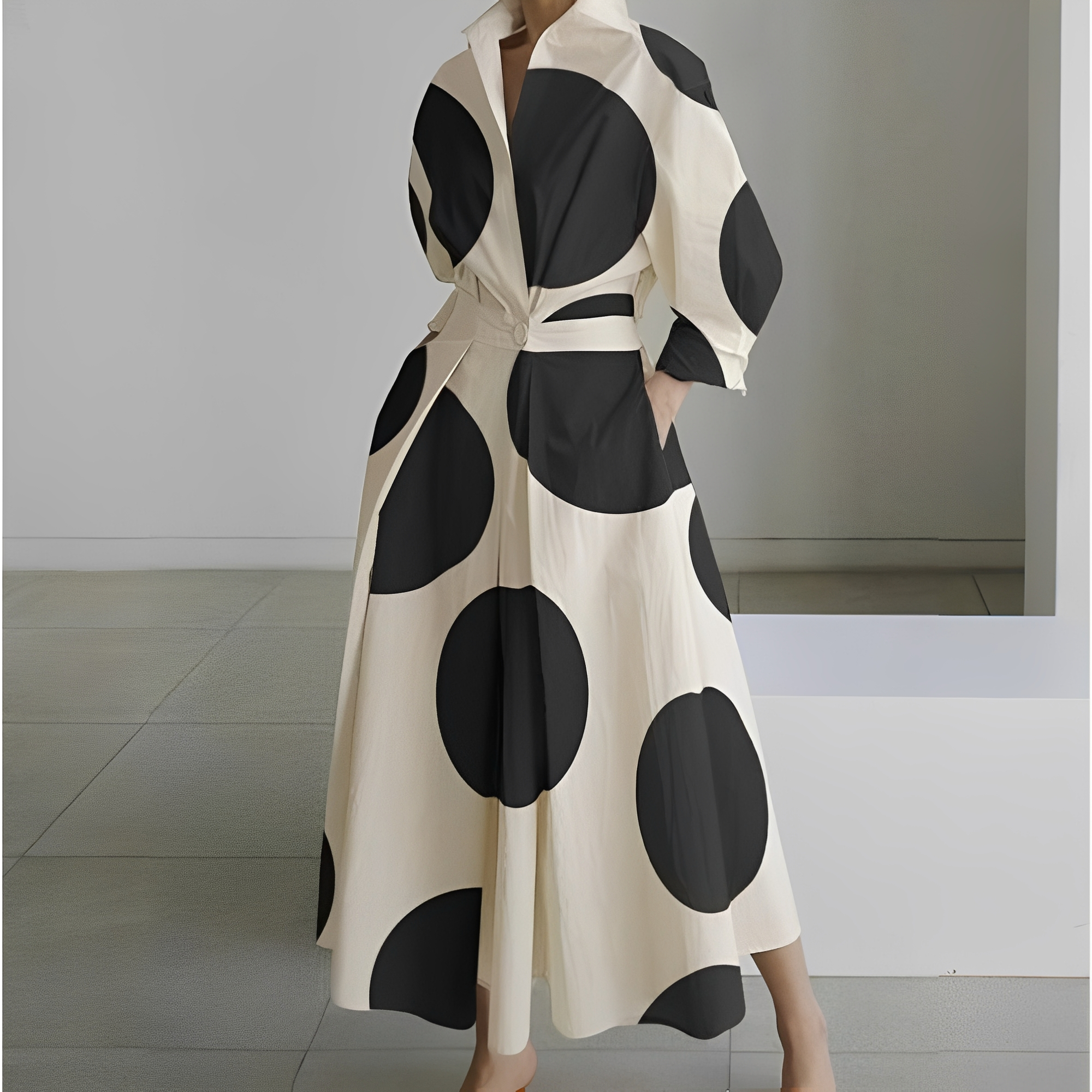 Martha - Robe chemise élégante à motif abstrait pour femmes