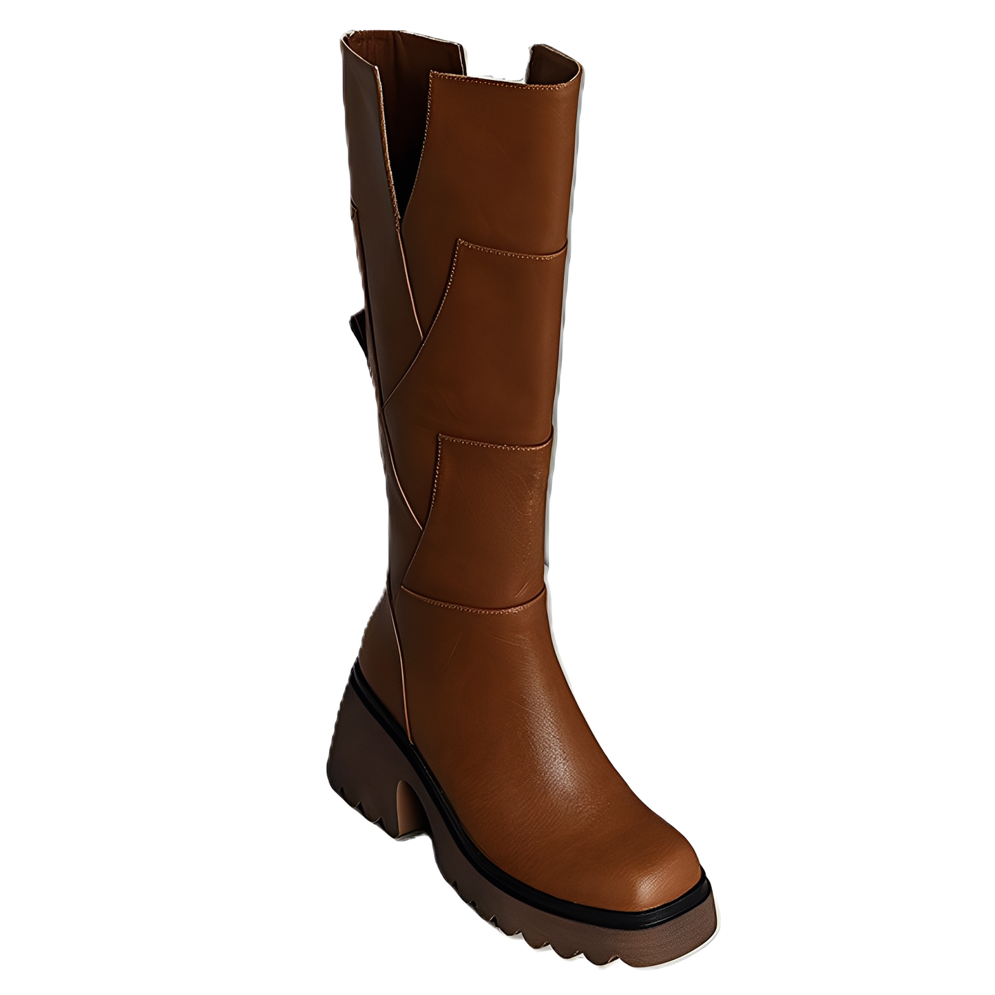 Madelaine - Bottes féminines en cuir robuste et décontracté avec zip