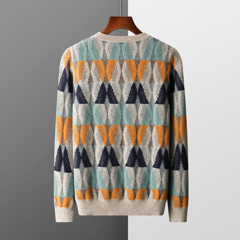 Hank - Herrenpullover mit geometrischem Muster und elegantem Schnitt