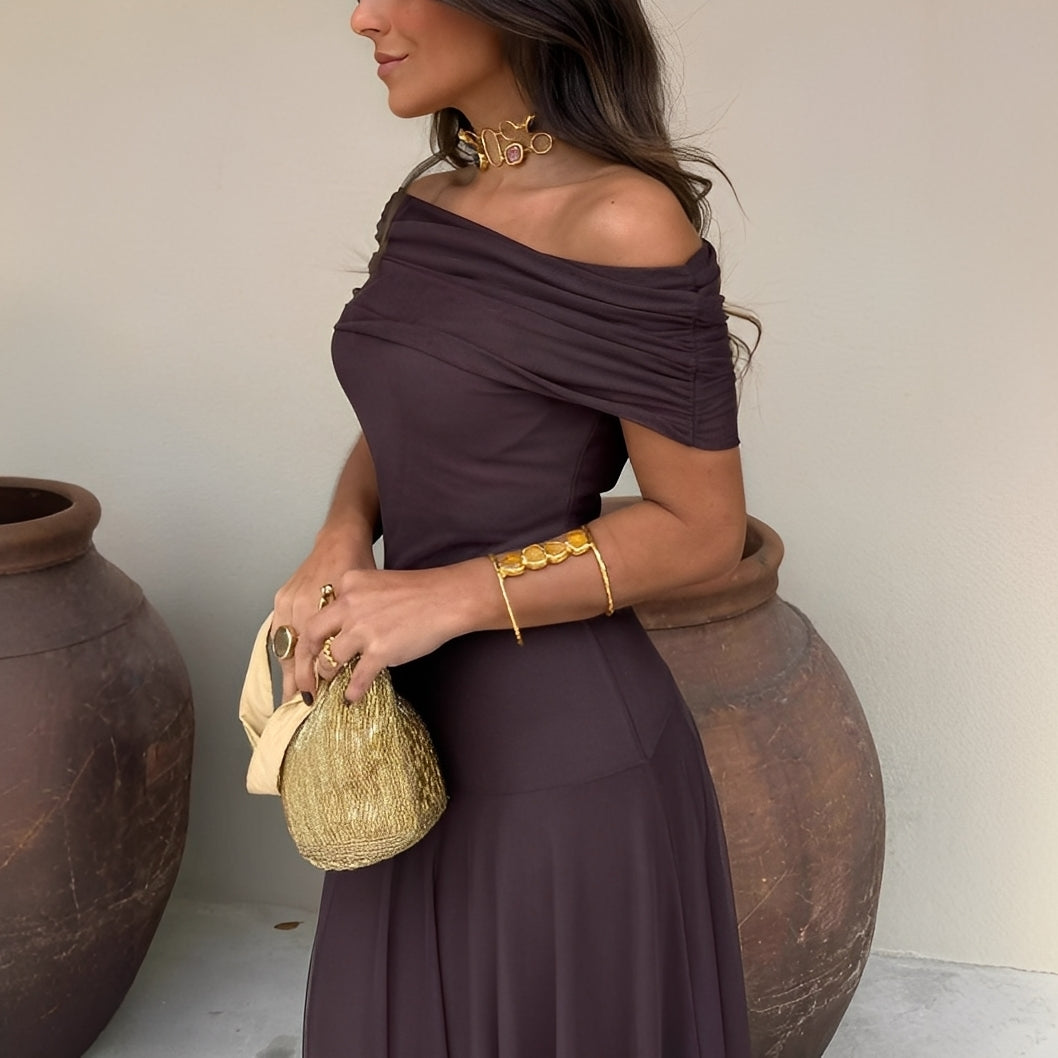 Eunice - Robe longue élégante en mesh pour femme