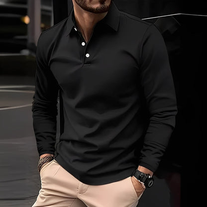 Deacon - Herrenpolo mit langen Ärmeln