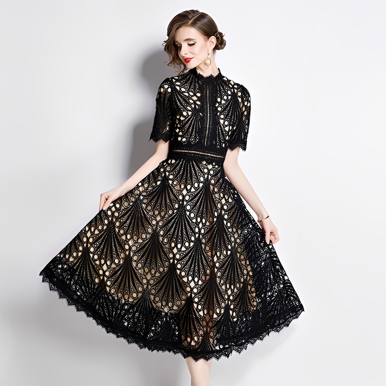 Sophia - Elegantes mittellanges Kleid für Damen