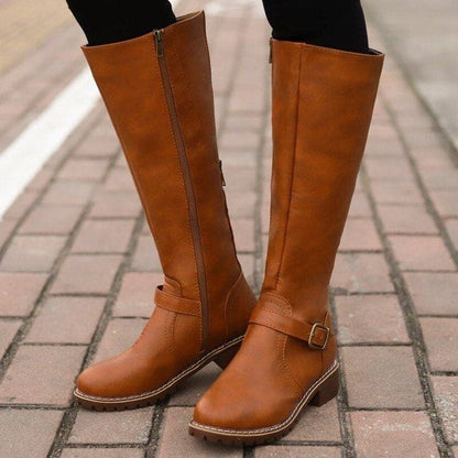 Marisa – Bottes en cuir à talons carrés