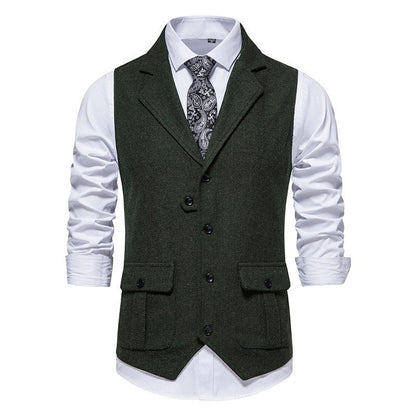 Rodney - Manteau homme classique à un seul bouton avec motif à chevrons