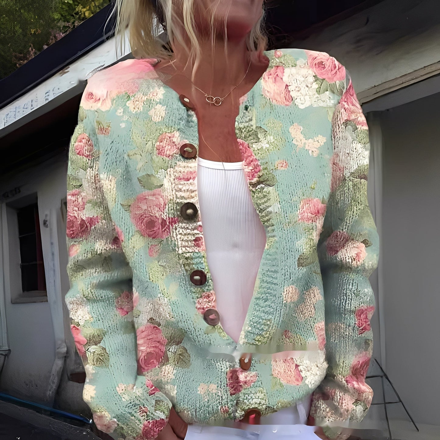 Wilda - Cardigan élégant et confortable à motif floral pour femmes