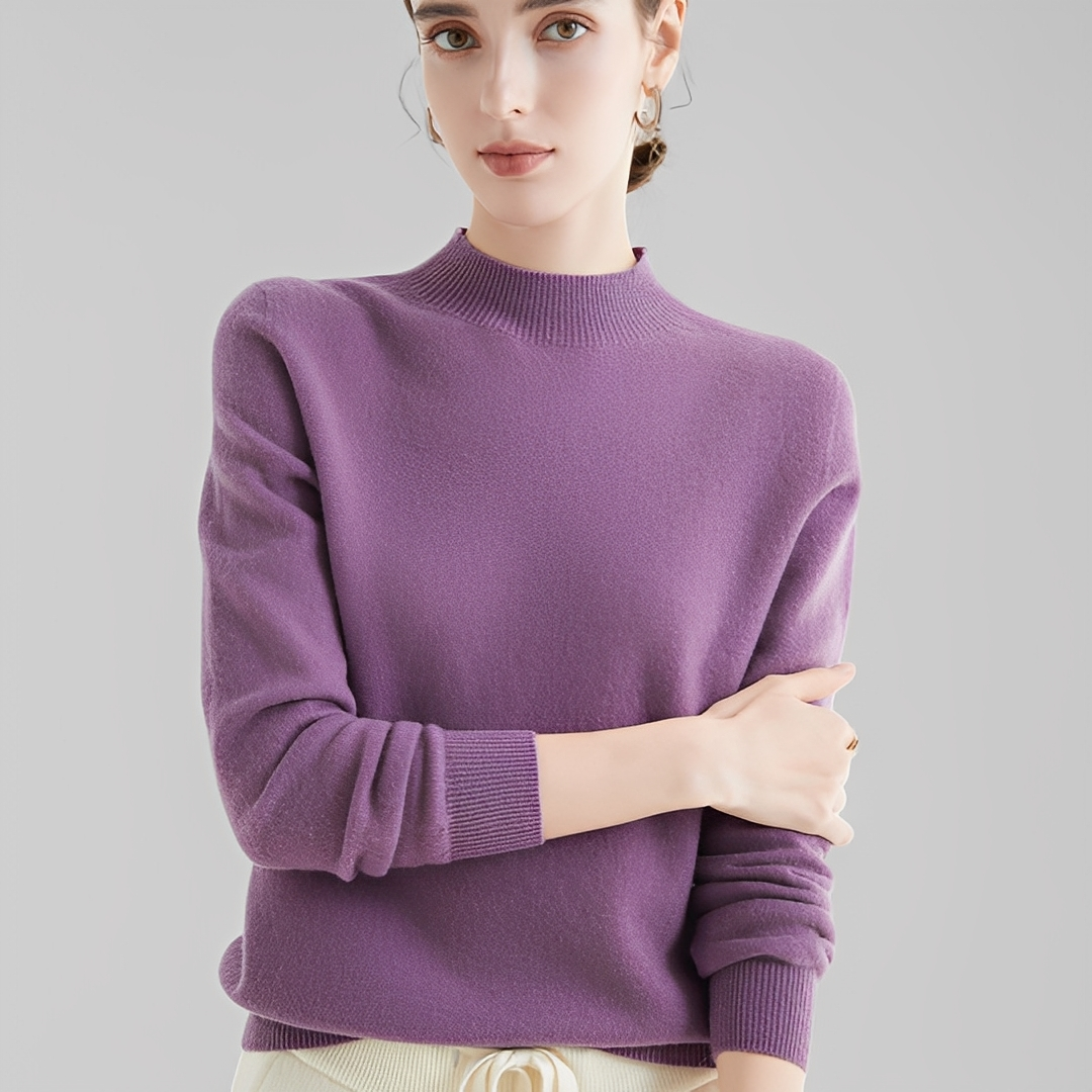 Chrystellene - Pull col roulé en cachemire douillet pour femmes