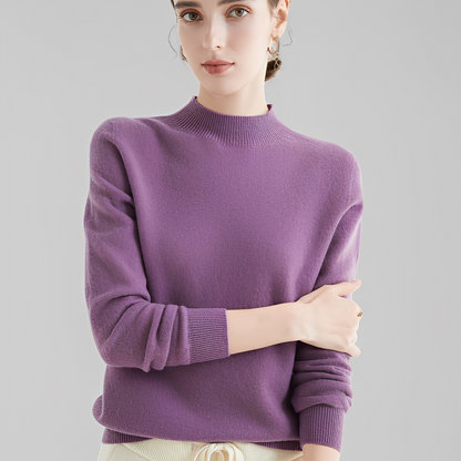 Chrystellene - Pull col roulé en cachemire douillet pour femmes