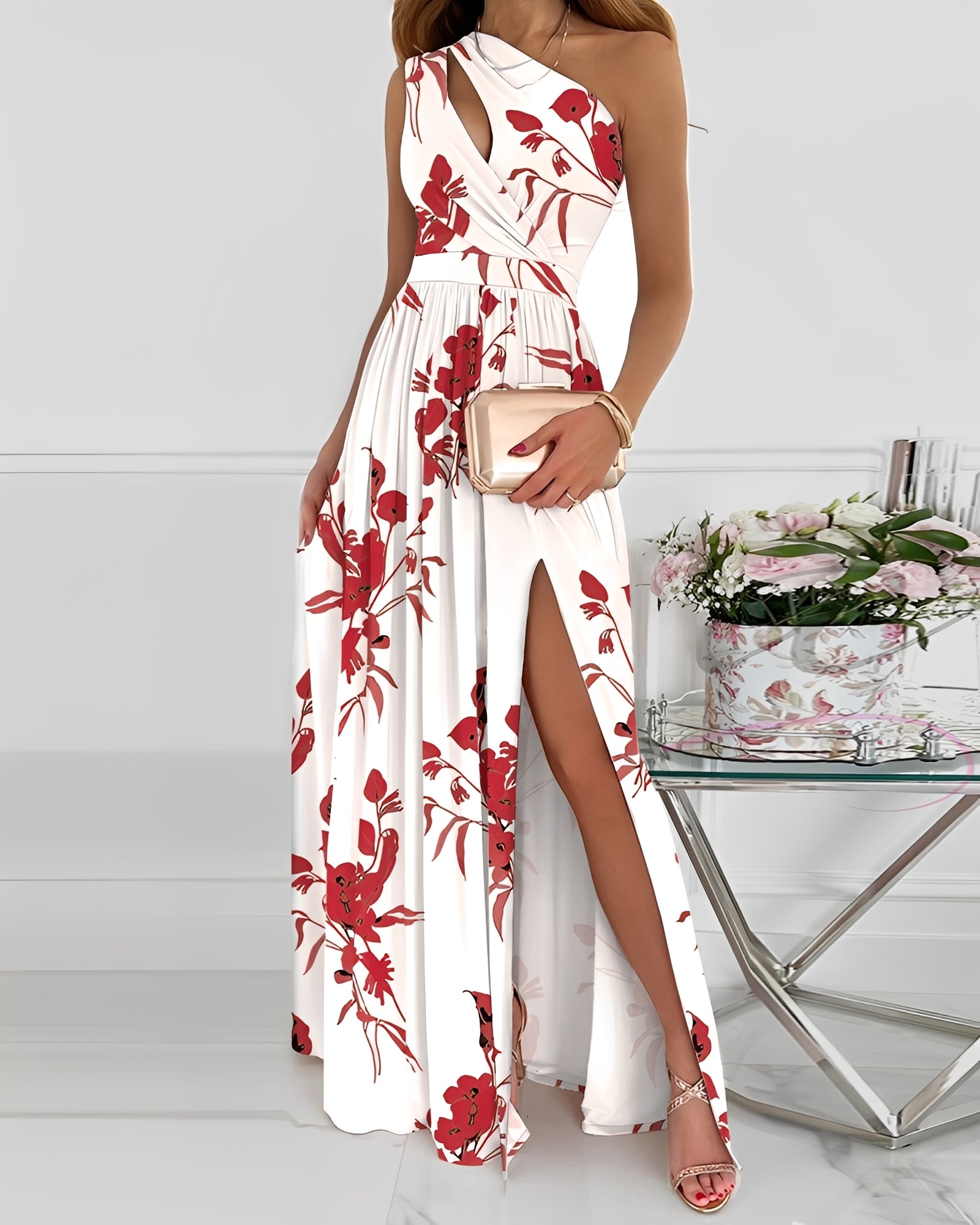 Jasmin - Robe longue élégante à une seule bretelle pour femmes