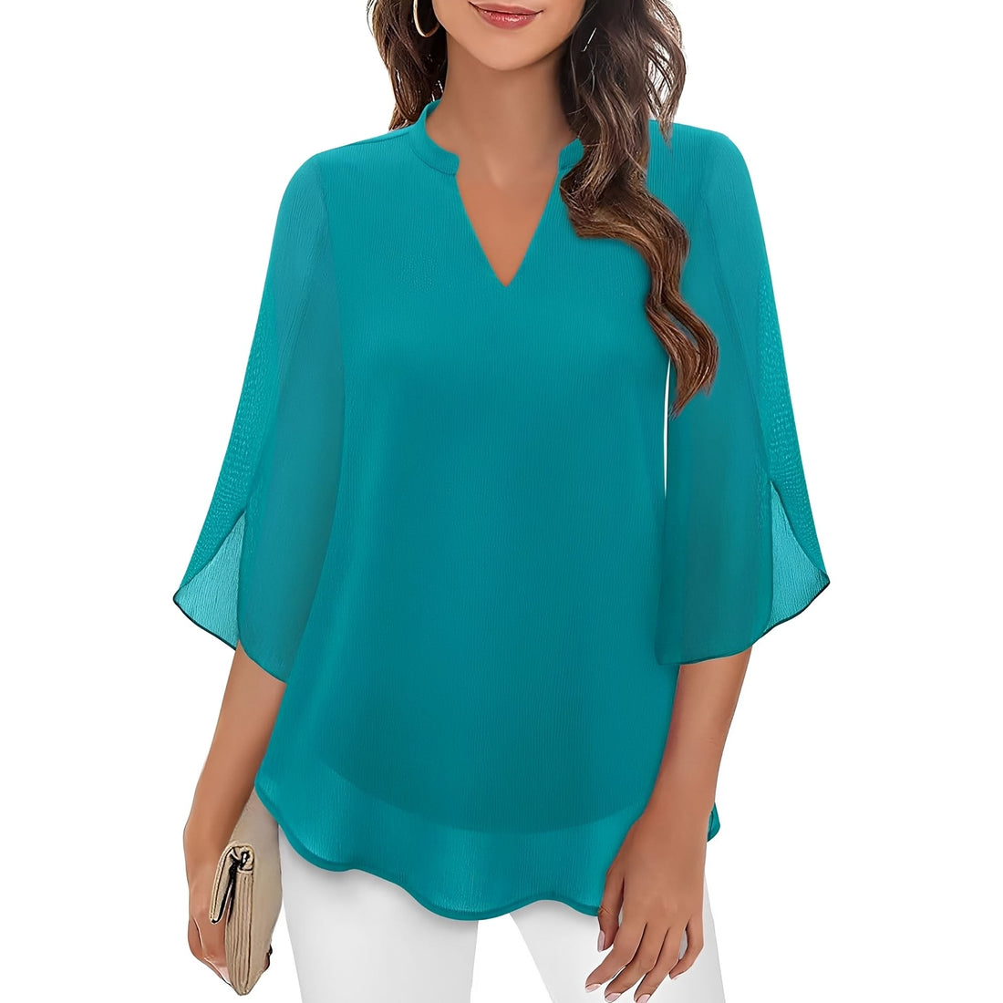 Vanessa - Blouse ample à col en V pour femmes