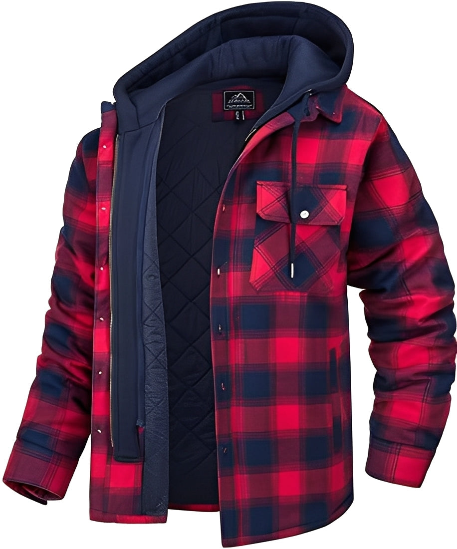 Rodger - Veste à capuche à carreaux pour homme sophistiquée
