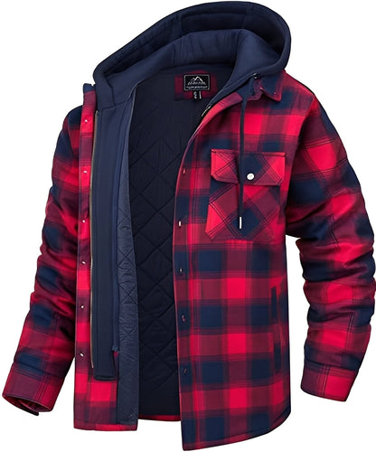 Rodger - Veste à capuche à carreaux pour homme sophistiquée