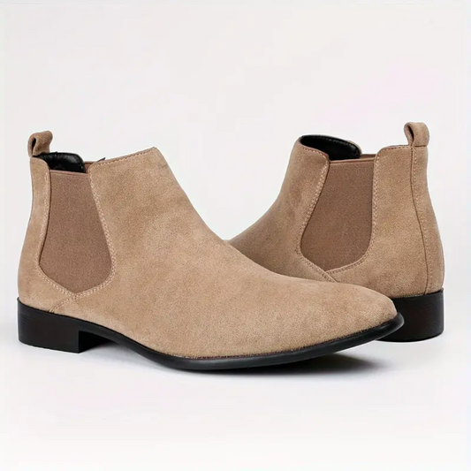 Dario – Bottes Chelsea en Cuir Véritable avec Talon Bas