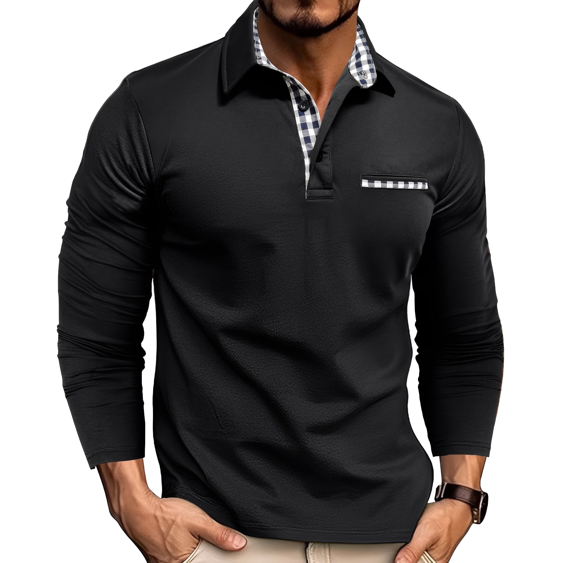 Jerome - Polo homme décontracté à manches longues