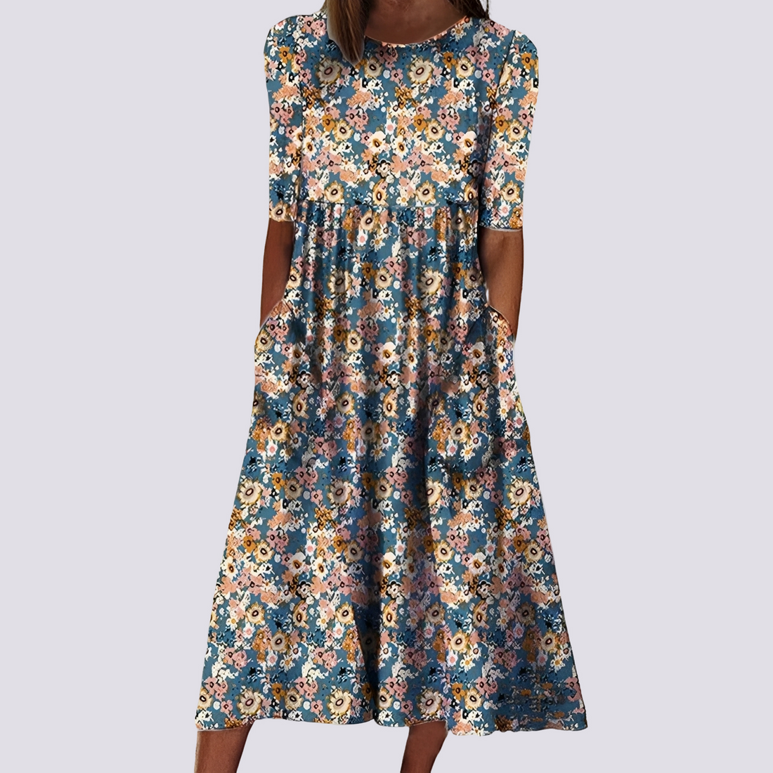 Lucie - Robe longue fleurie chic