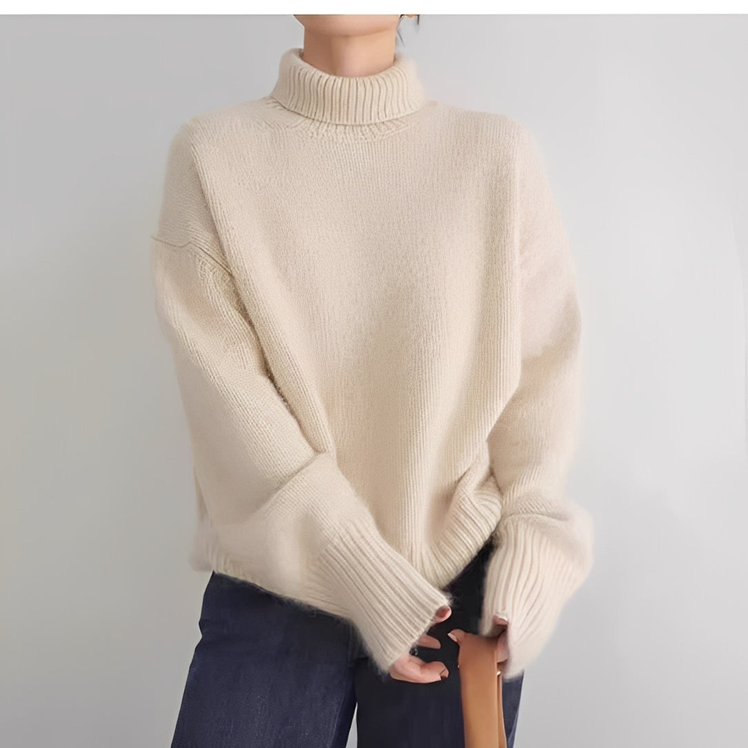Clémentine - Élégant pull à col roulé pour femme