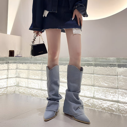 Gabrielle - Elegante Reitstiefel aus Jeansstoff für Damen