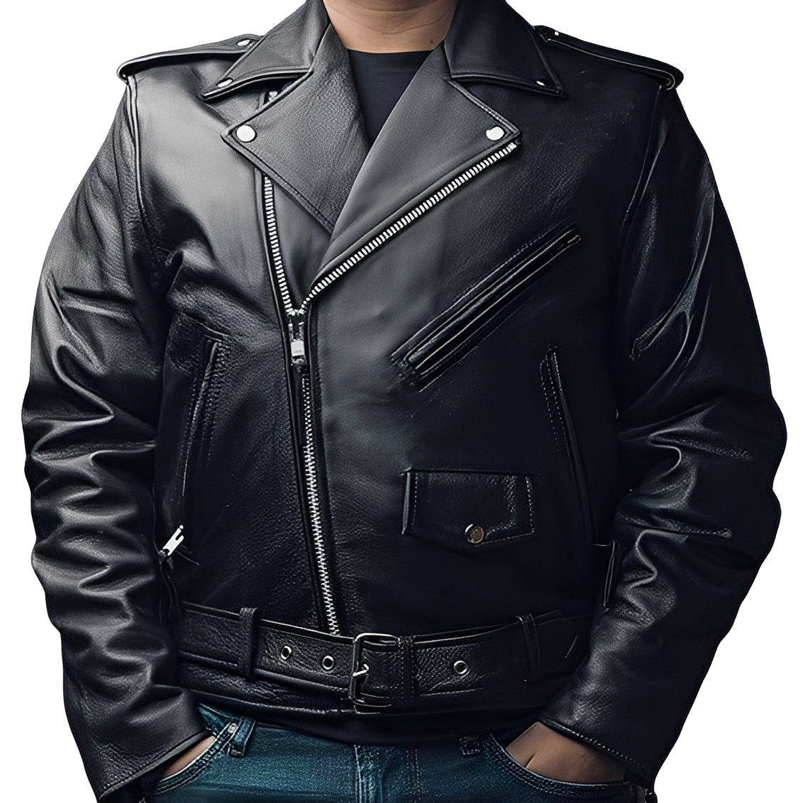 Daniel - Stylish biker leather jacket for men