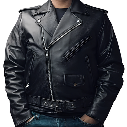 Daniel - Stylish biker leather jacket for men