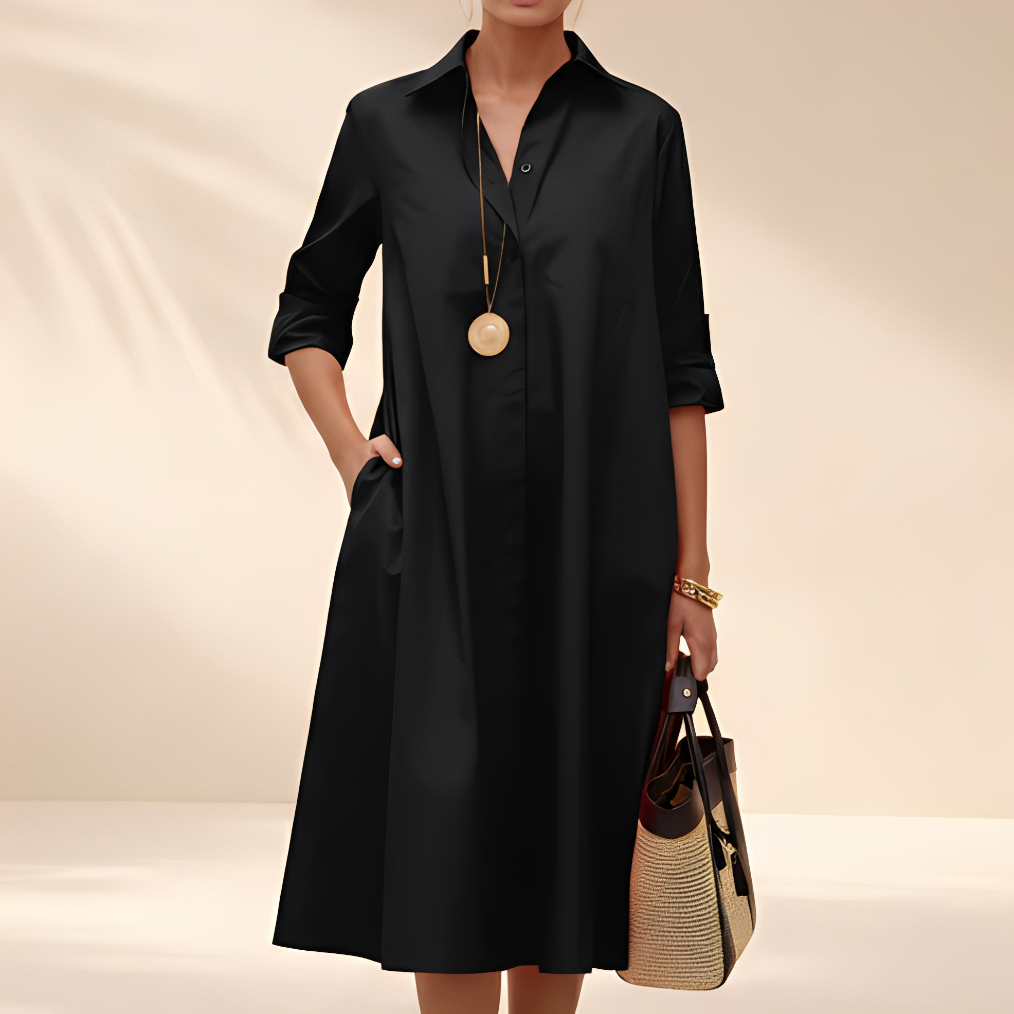 Eljenne - Robe chemise fluide pour femme