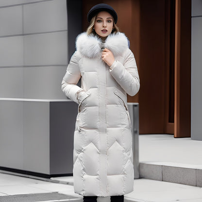 Rachel - Elegant and fitted coat with hood for women