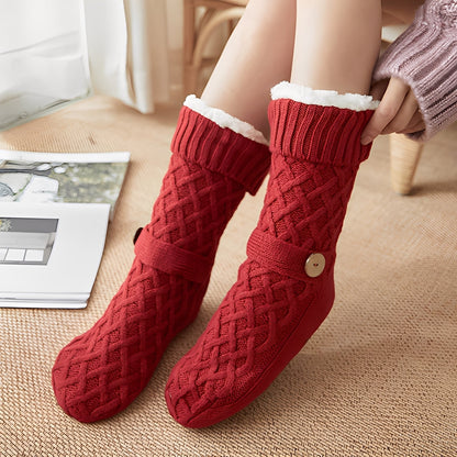 Lavina - Élégantes chaussettes en laine avec doublure polaire pour femmes