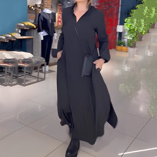 Hélène - Loose dress with side slit for women