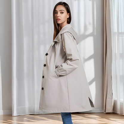 Vivyan - Manteau décontracté résistant à l'eau avec capuche pour femmes