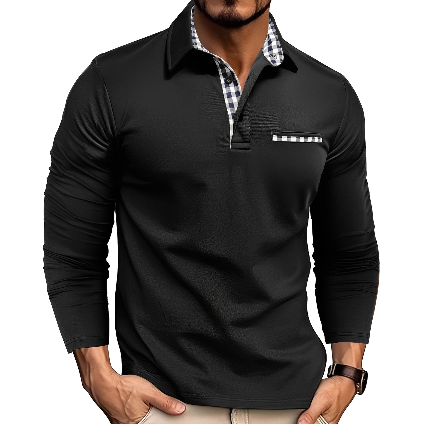 Charel - Stylish long-sleeved polo shirt for men