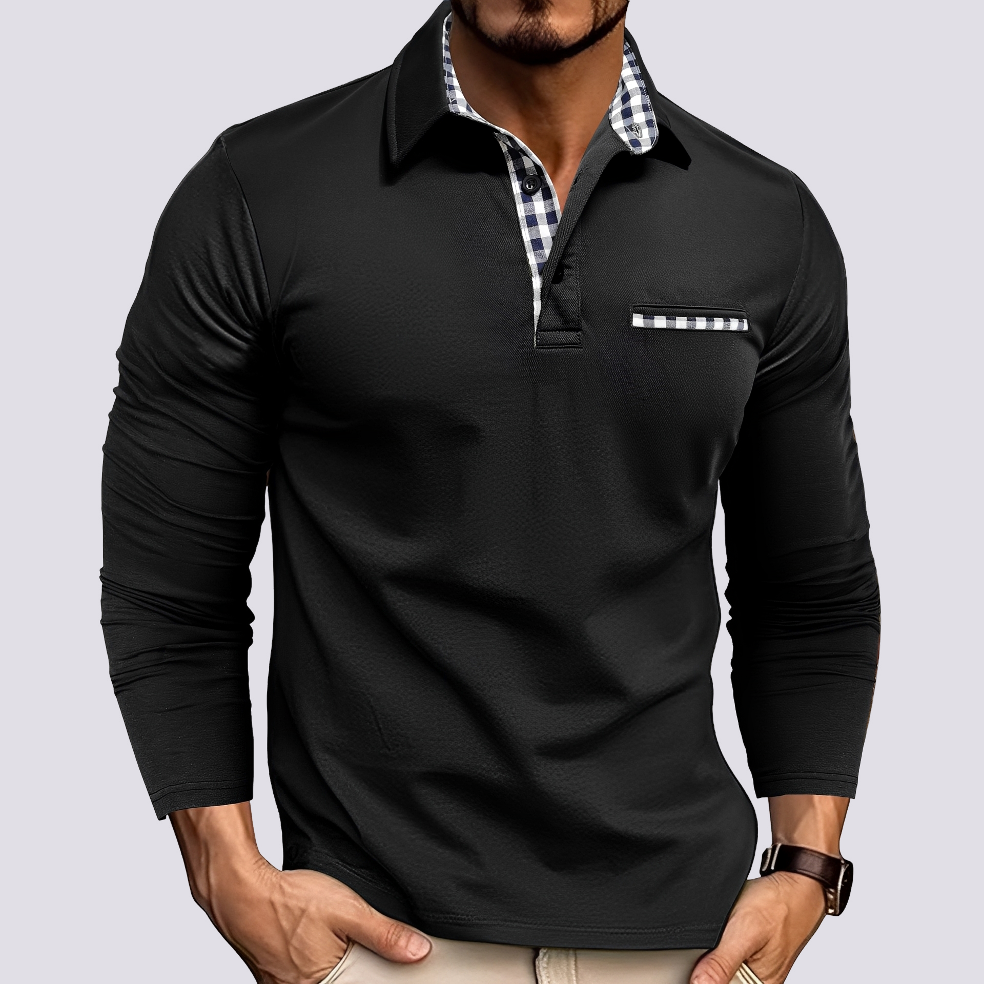 Mark – Polo pour homme – manches longues décontracté