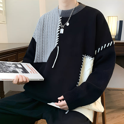 Carter - Pulls patchwork élégants et chauds pour hommes