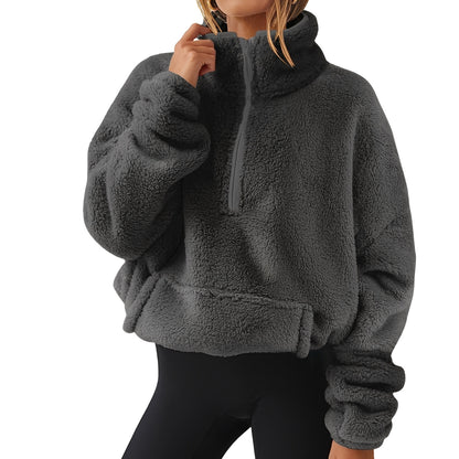 Tiffany - Warm velvet sweatshirt with zipper for women