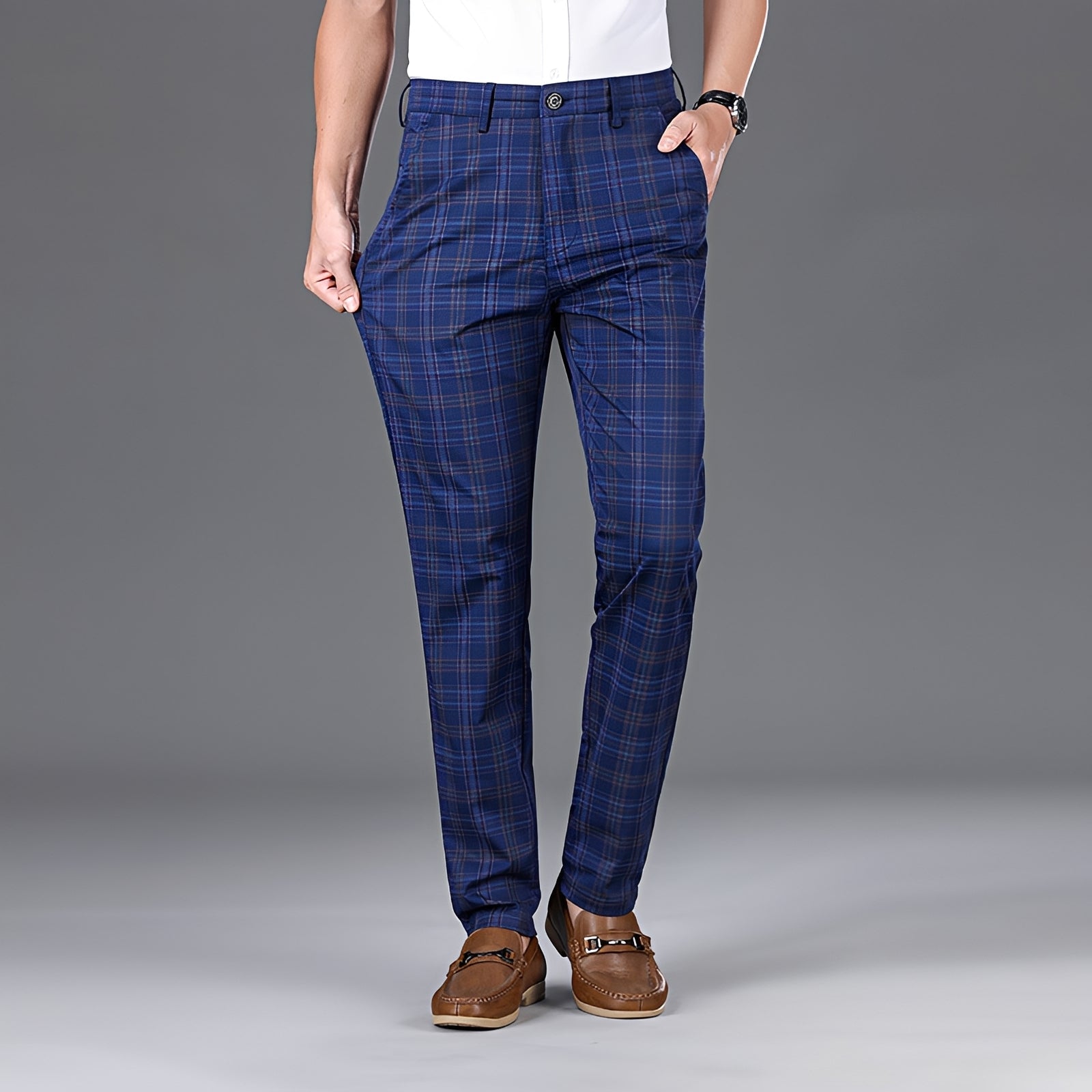 Myers - Pantalon relax à motif carreaux