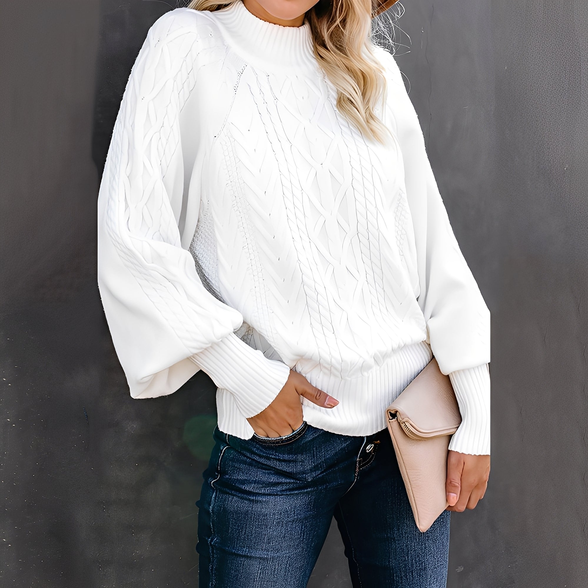 Jemima - Pull à col roulé chic et casual pour femmes
