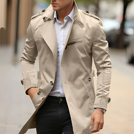 Ansel - Trench coat stylé avec col classique pour hommes