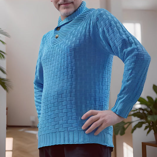 Branson - Pull homme à col montant, style relax