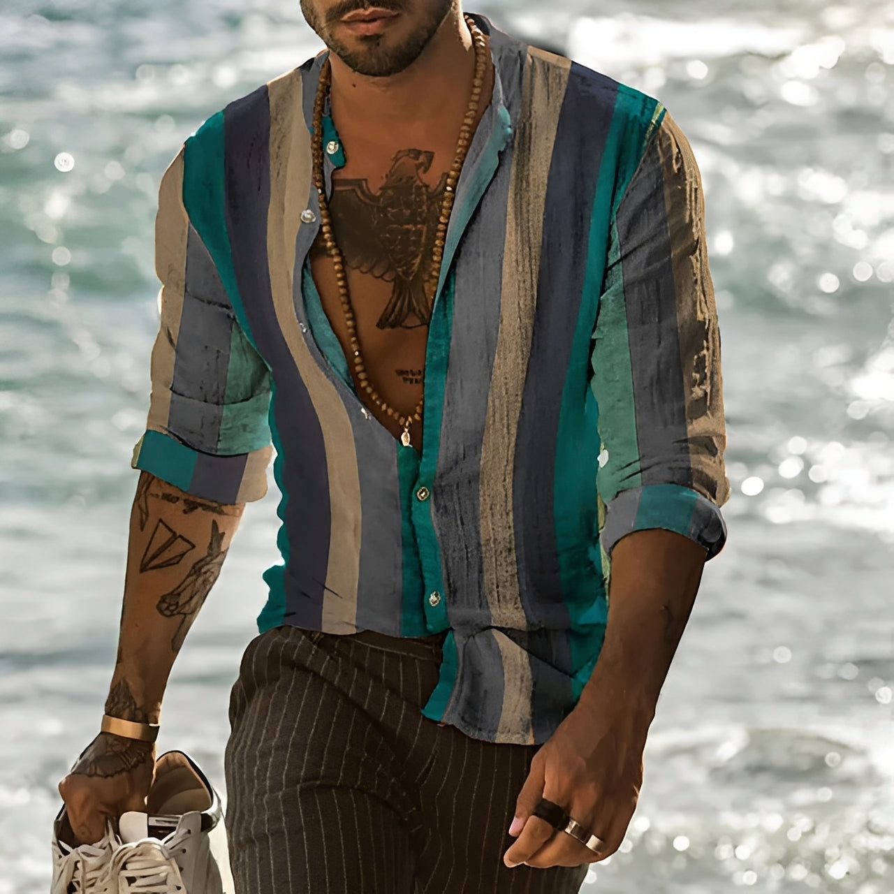 Reuben - Chemise à rayures chic à manches longues pour hommes