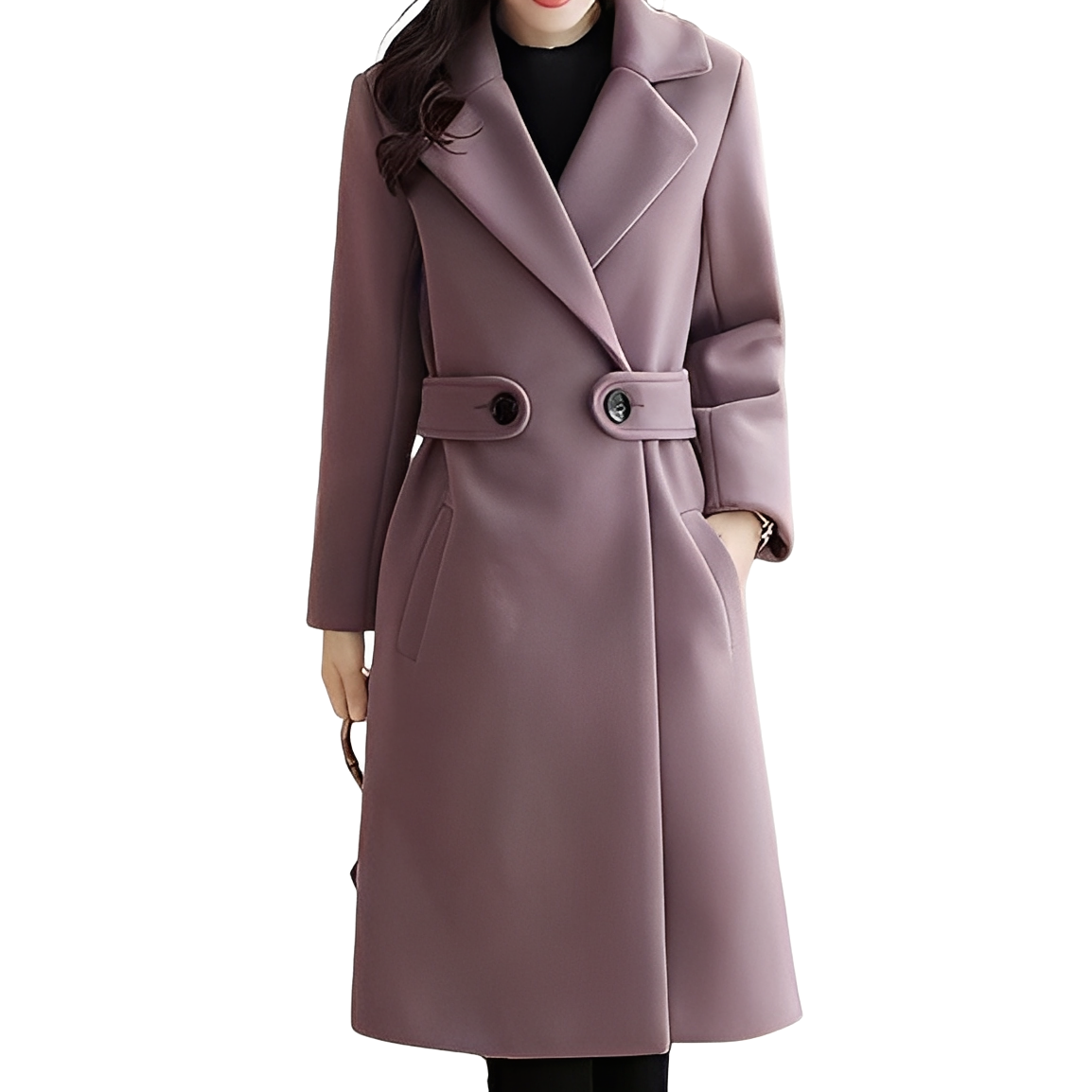 Kaylie - Elegant wool coat above the knee for women