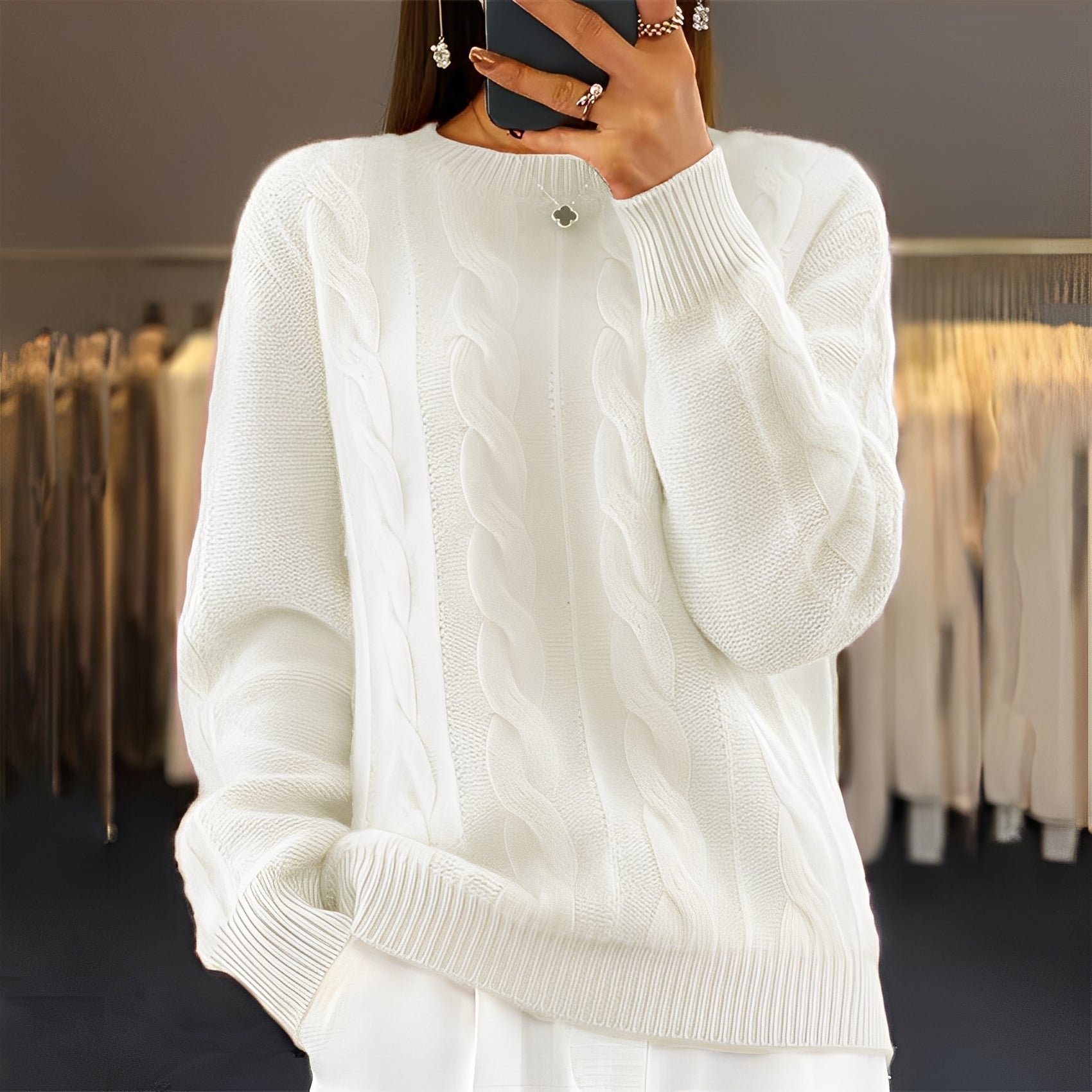 Theresa - Pull chaud et classique en laine pour femmes