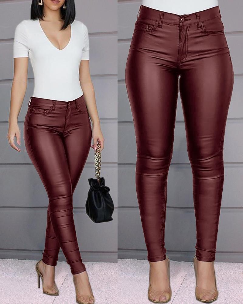 Dina – Pantalon en cuir stretch