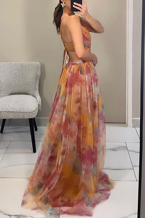 Alina – Robe longue avec décolleté en V pour les invités de mariage