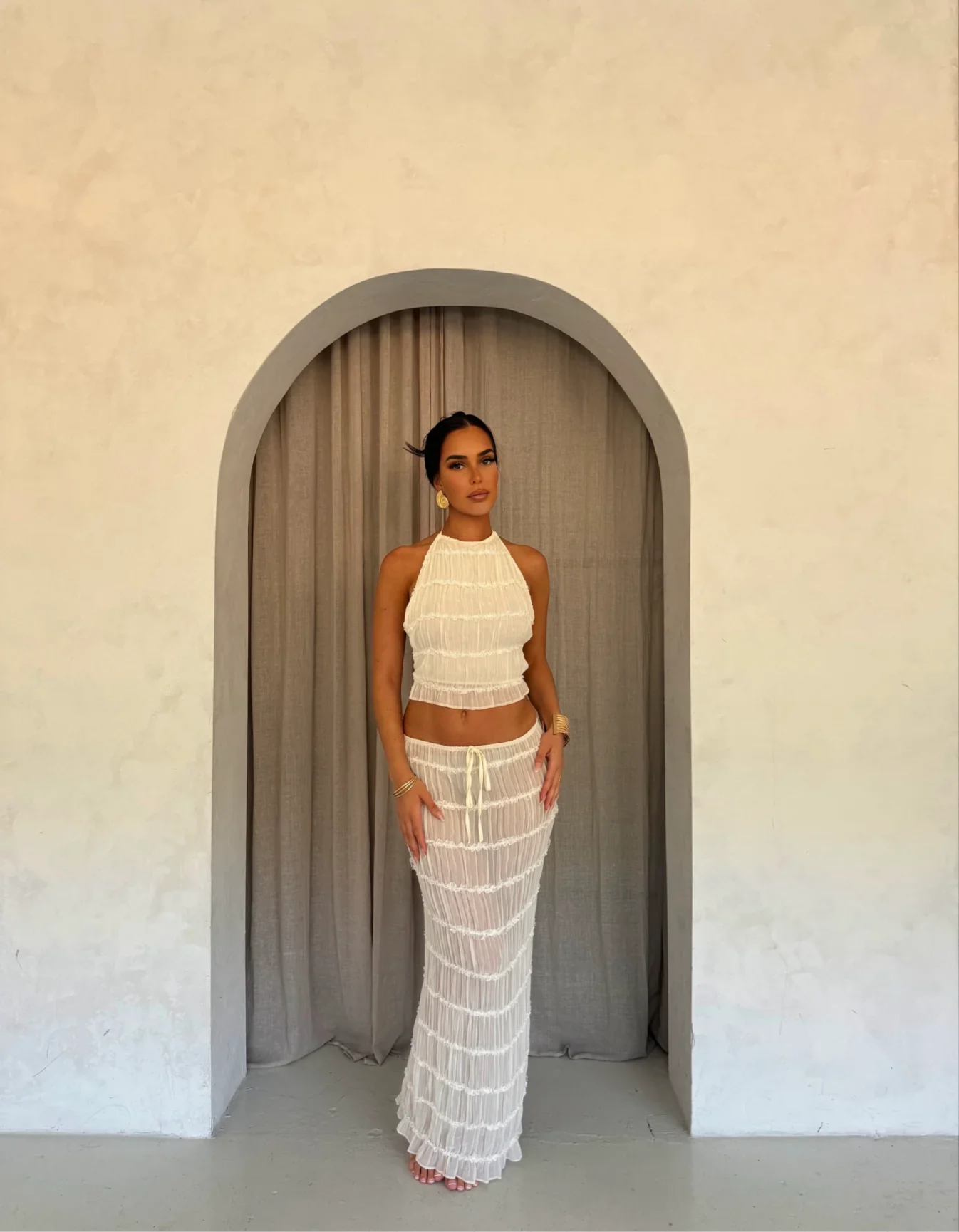 Siria – Ensemble Deux Pièces avec Top Halter et Jupe Maxi