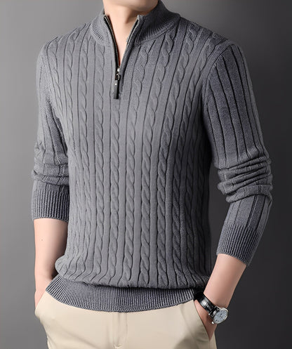Damian - Moderner Strickpullover mit Reißverschluss für Herren