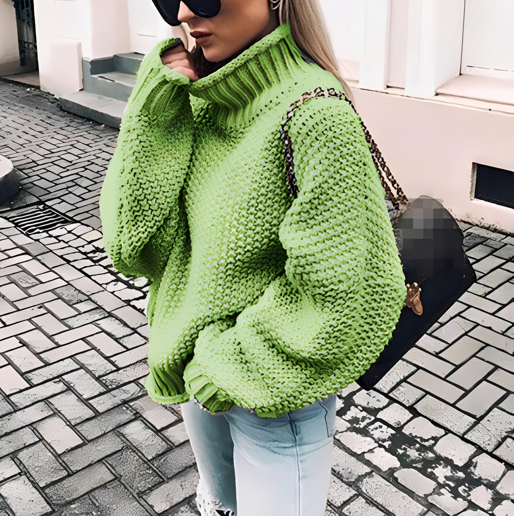 Maëlie - Pull à col roulé en maille épaisse pour femme
